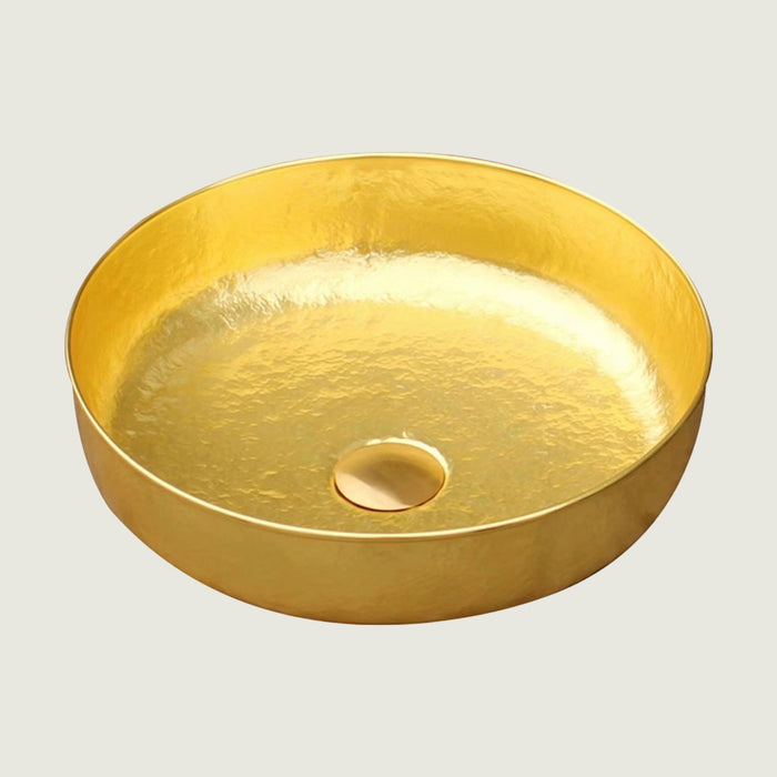 Nauxus Custom Handmade Copper Round Bathroom Sink RCB06-NX
