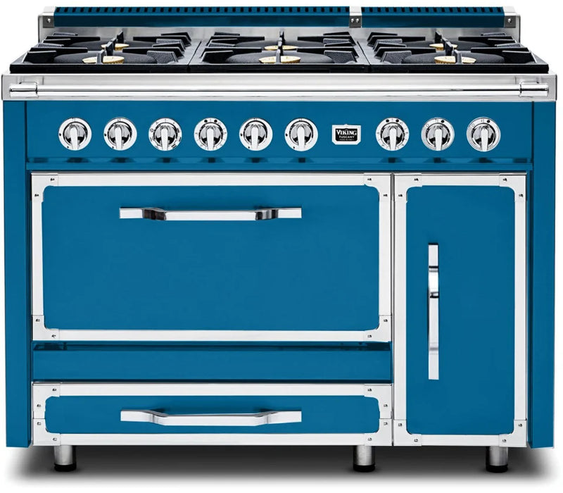 VIKING Tuscany Series 48" Dual Fuel Range, Alluvial Blue TVDR4816BAB