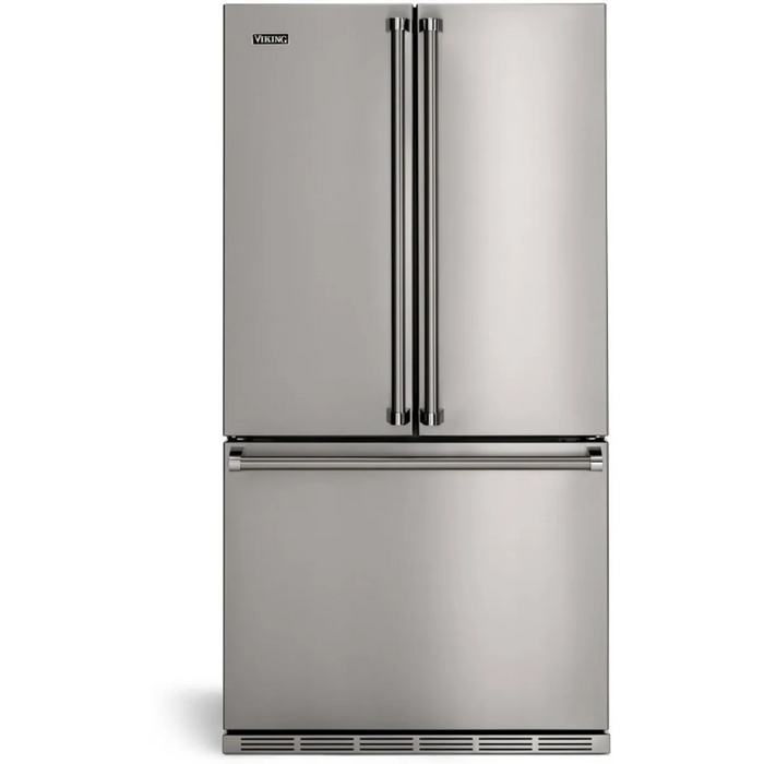 Viking® 3 Series 36" Stainless Steel Counter Depth Freestanding French Door Refrigerator RVFFR336SS