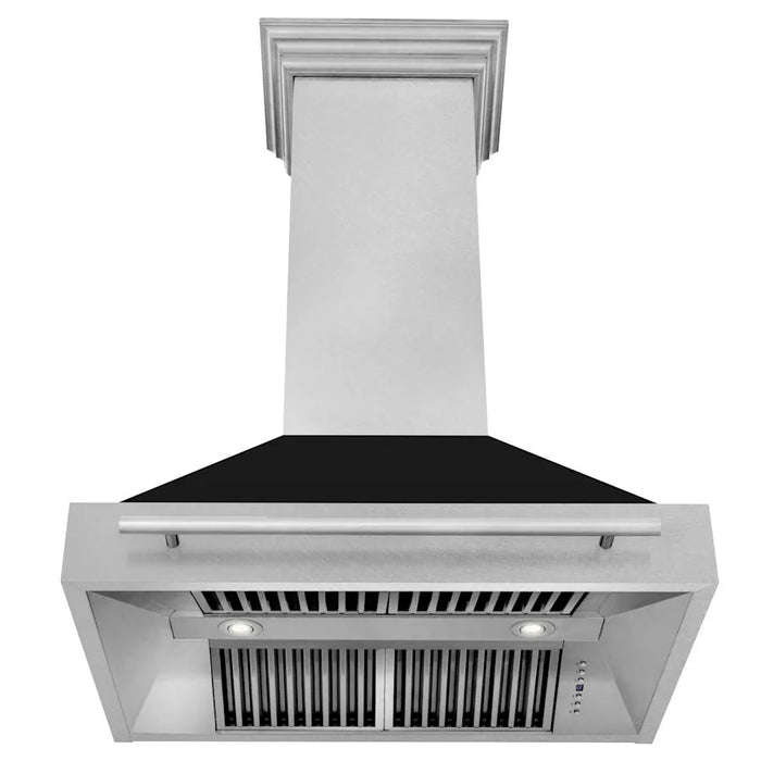 ZLINE 36" Autograph Black Stainless Wall Range Hood 8654STX-BLM-36