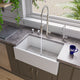 ALFI brand 30" Smooth Solid Thick Wall Fireclay One Bowl Farm Sink AB3018SB