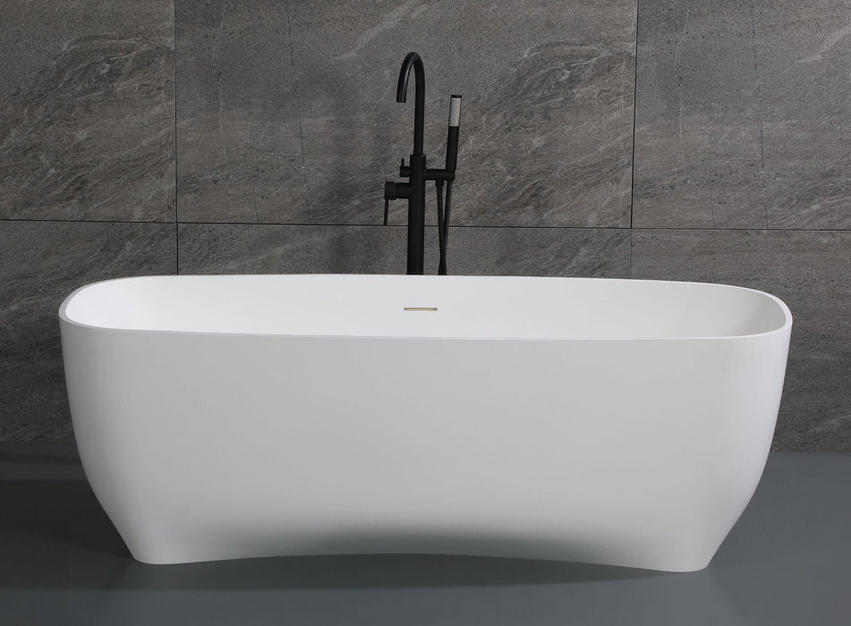 ALFI brand 67" White Matte Solid Surface Resin Bathtub AB9980