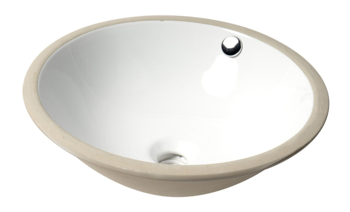 ALFI brand White 17" Round Undermount Ceramic Sink ABC601