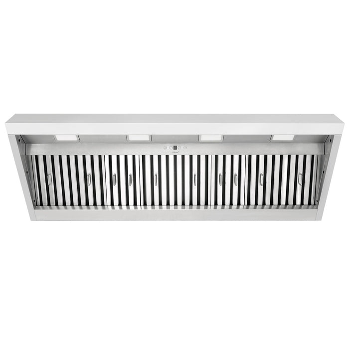 54" Range Hood Insert, Ultra Quiet Stainless Steel 8" Ducted with 1200 CFM Powerful Suction — NX-19IL-54-Warm White