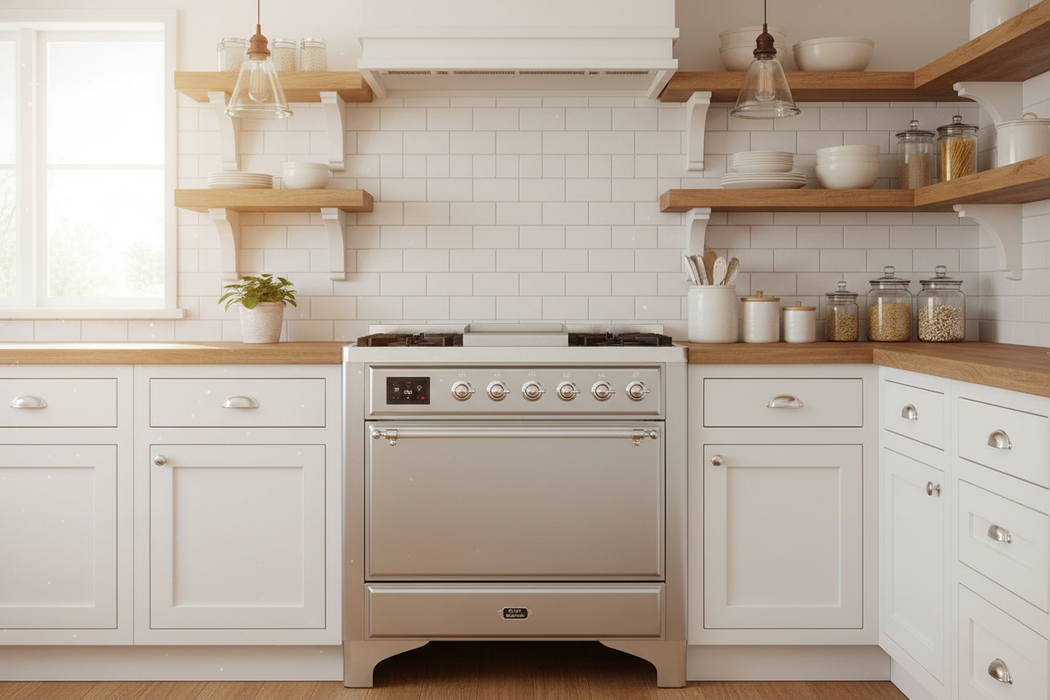 ILVE Majestic II 36" Dual Fuel Range Stainless Steel Chrome Trim UM09FDQNS3SSC