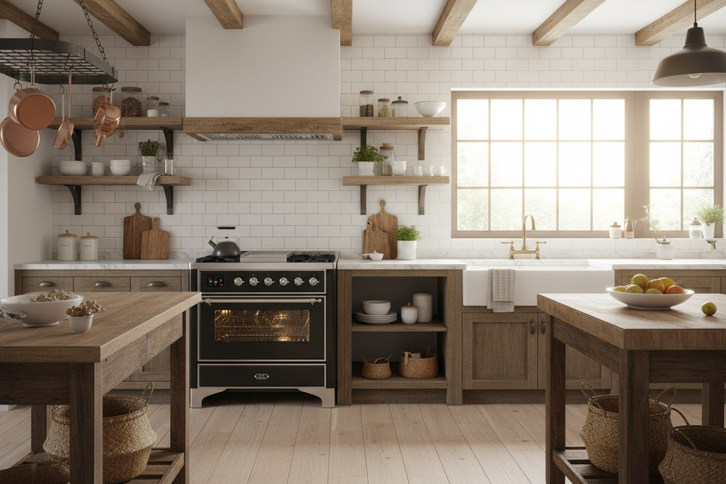 ILVE Majestic II 36" Dual Fuel Range Glossy Black Chrome Trim UM09FDNS3BKC