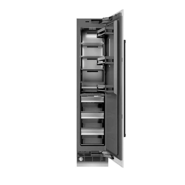 ZLINE 18" Right Hinge Column Freezer White Matte Stainless Steel, Graphite Gray Interior Matte Black RCFVRZ-WM-18-MB