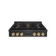 ZLINE Autograph Edition 36" Paramount Gas Rangetop. Black Satin Stainless Steel SRTBSZ-36-CB