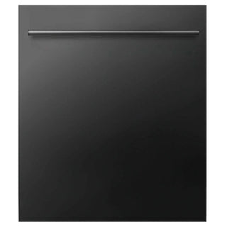 ZLINE 24" Dishwasher In Black Stainless Steel, Stainless Tub, Modern Style Handle DW-BS-H-24
