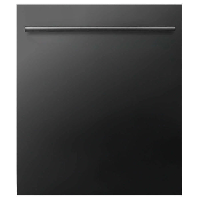 ZLINE 24" Dishwasher In Black Stainless Steel, Stainless Tub, Modern Style Handle DW-BS-H-24