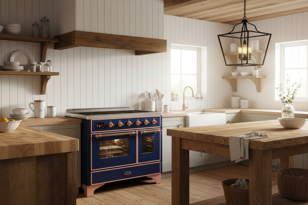 ILVE Majestic II 40" Induction Range Midnight Blue Copper Trim UMDI10NS3MBP