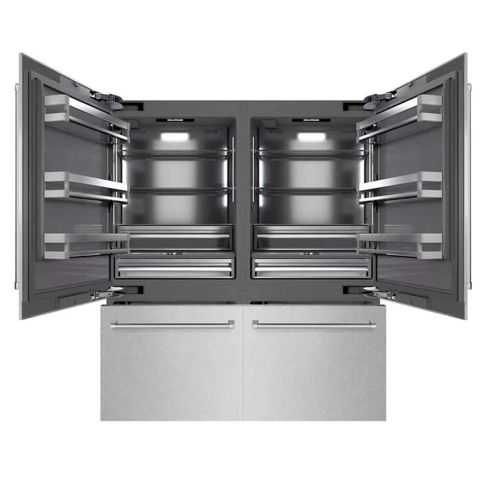 ZLINE 72" Built-In Bottom Freezer Refrigerator,Water Dispenser, Ice Maker, DuraSnow® Stainless Steel Graphite Gray GRBIT-SN-72