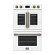 Forno Asti 30" Double Elec. Wall Oven, Upper Fr. Doors, White — FBOEL1340-30WHT