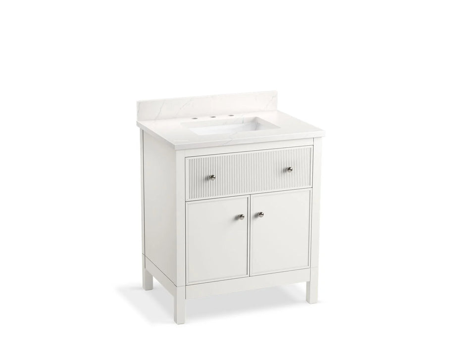 KOHLER Malin by Studio McGee 30" bathroom vanity cabinet, sinks, quartz top K-35019