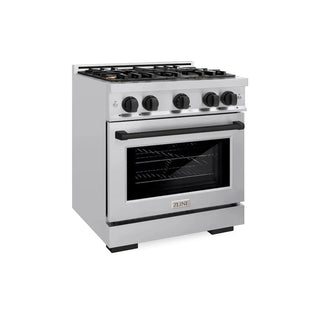 ZLINE 30" Select Dual Fuel Range Gas Cooktop Electric Convection Oven Stainless Steel Matte Black HDRZ-30-MB