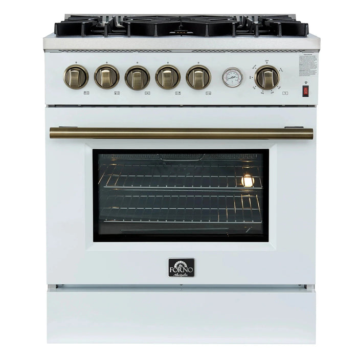 FORNO Giovanni 30" Gas on Gas Range FFSGS6274-30WHT
