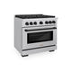 ZLINE 36"Paramount Dual Fuel Range Stainless Steel Matte Black SDRZ-36-MB