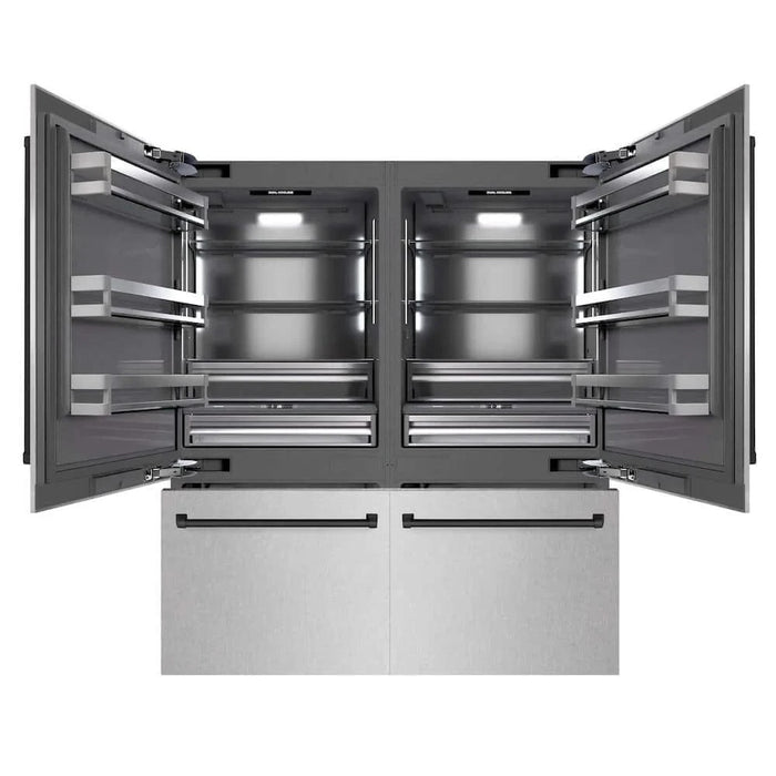 ZLINE 72" Built-In Bottom Freezer Refrigerator,Water Dispenser, Ice Maker, DuraSnow® Stainless Steel Graphite Gray Matte Black GRBITZ-SN-72-MB