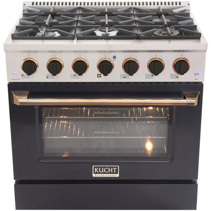 KUCHT 36" Freestanding Gas Range, KNG361-K-Gold