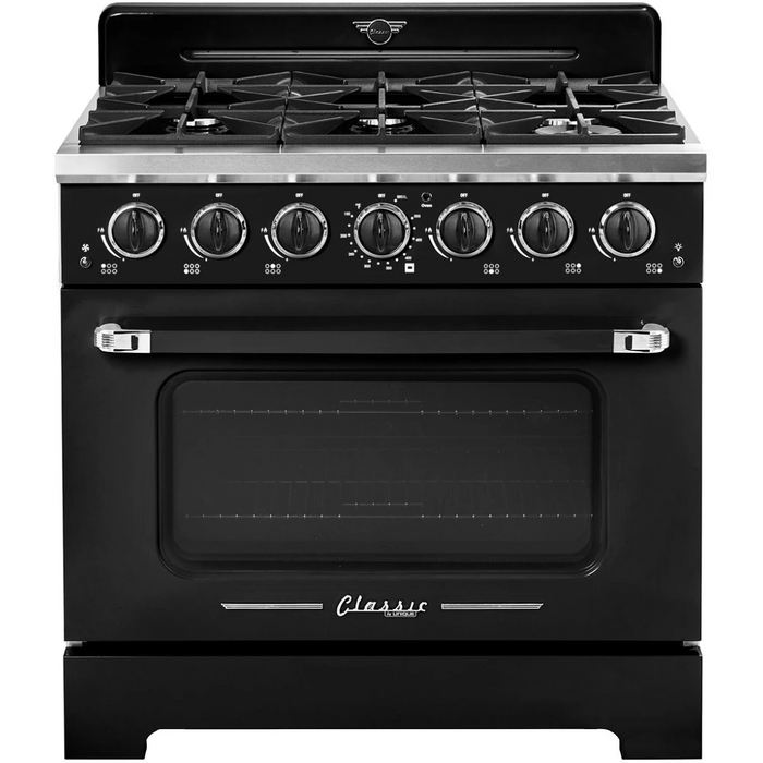 UNIQUE 36" Freestanding Retro Gas Range, UGP-36CR B