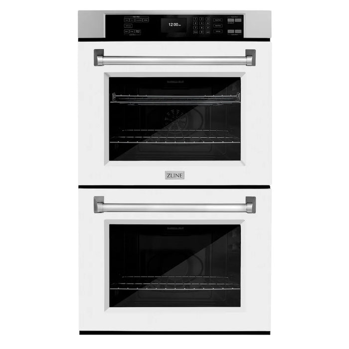 ZLINE 30"Professional True Convection Double Wall Oven, Air Fry, Self Clean, White Mattel WAD-WM-30