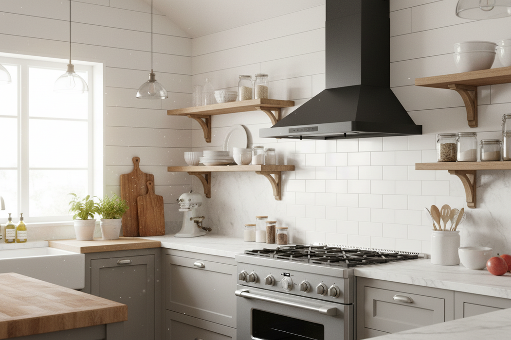 ZLINE Wall Range Hood, Black Stainless Steel, Charcoal Filters BSKBN-CF