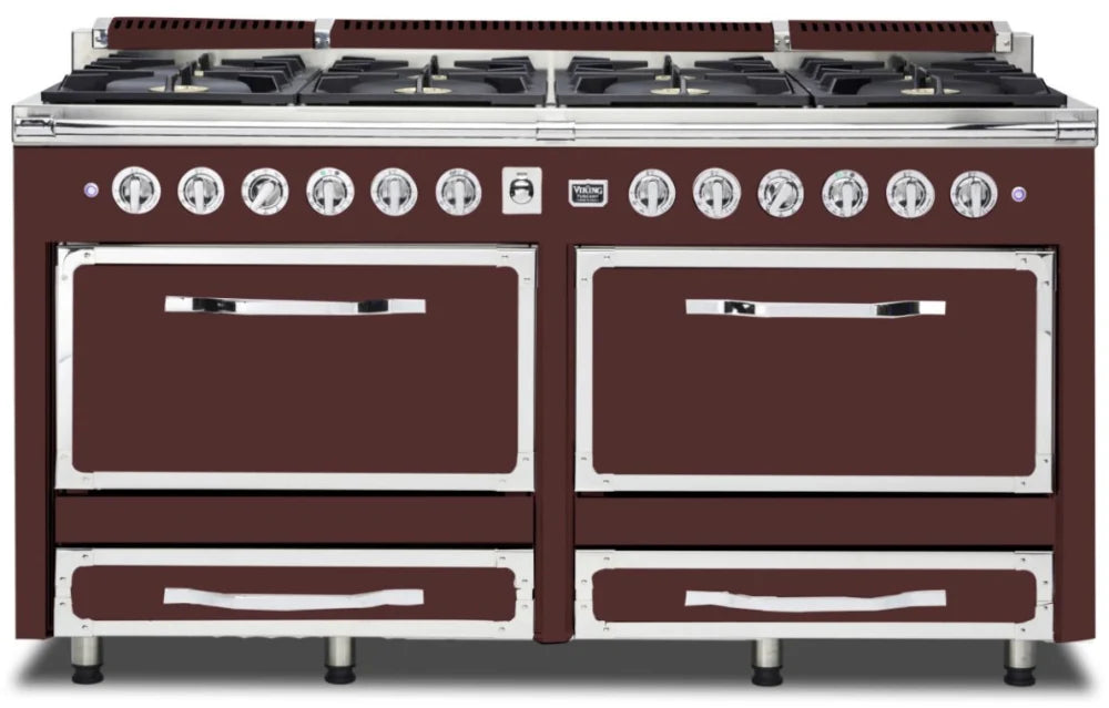 VIKING Tuscany Series 66" Dual Fuel Range, Kalamata Red TVDR6618BKA