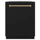 ZLINE 24" Autograph Tall Tub Dishwasher, Champagne Bronze, DWMTZ-BLM-24-CB