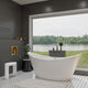 ALFI brand 68" White Oval Acrylic Free Standing Soaking Bathtub AB8803