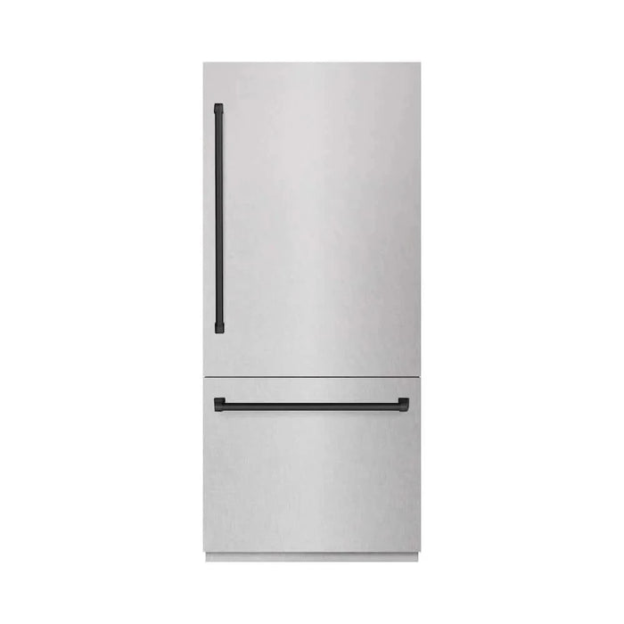 ZLINE 36" Built-In Bottom Freezer Refrigerator,Water Dispenser, Ice Maker, DuraSnow® Matte Black RBITZ-SN-36-MB
