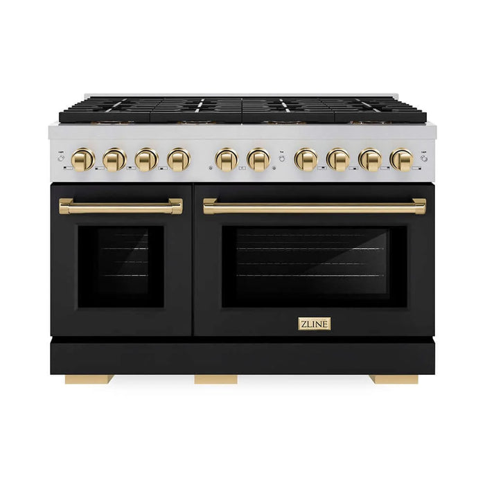 ZLINE 48" Paramount Gas Range DuoPro™ Cooktop, Dual Ovens PSGRZ-BLM-48-G