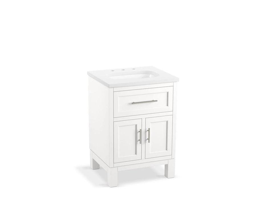 KOHLER Quo 24" bathroom vanity cabinet, sink, quartz top K-28379-ASB