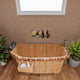 ALFI brand 59'' Free Standing Wooden Bathtub, Tub Filler AB1148