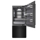 ZLINE 36" Built-In Bottom Freezer Refrigerator, Water Dispenser, Ice Maker, Black Stainless Steel, Graphite Gray Interior GRBIT-BS-36