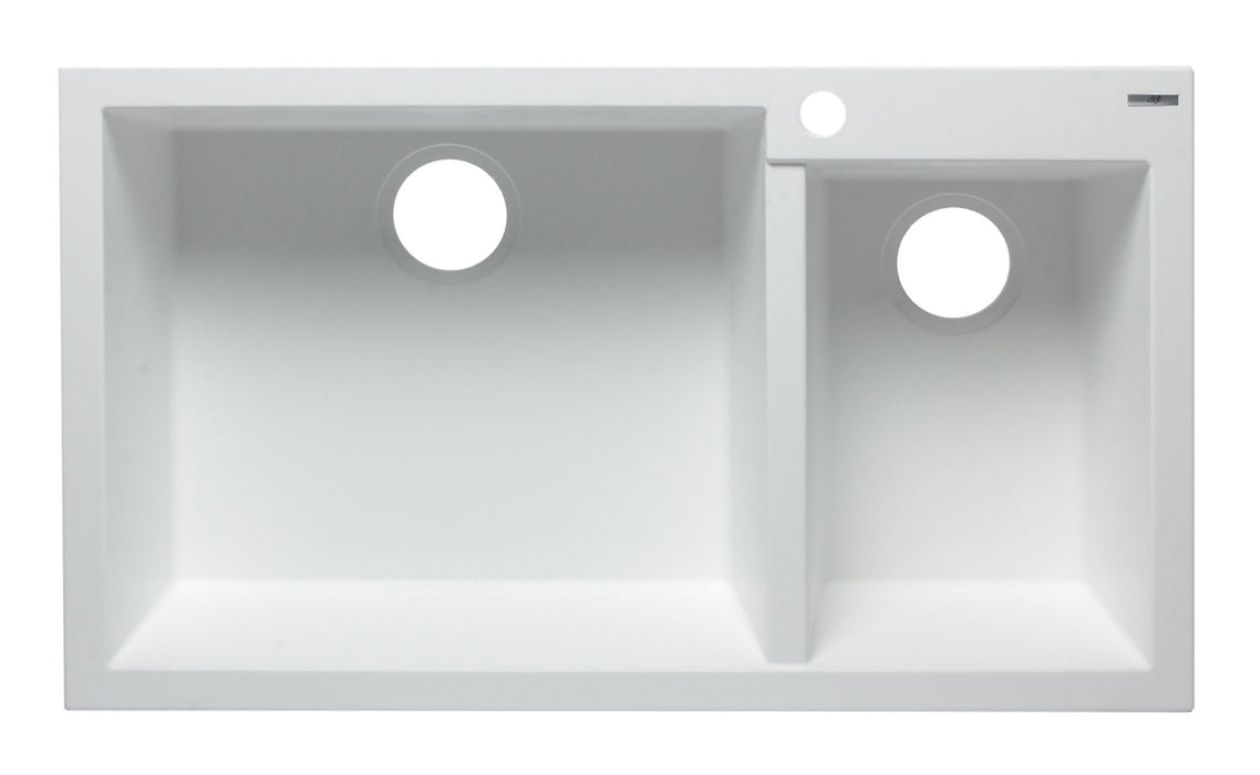 ALFI brand 34" Double Bowl Drop In Granite Composite Kitchen Sink AB3319DI