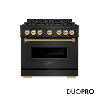 ZLINE Classic 36" Gas Range Black Stainless Steel PCGRBZ-36-CB