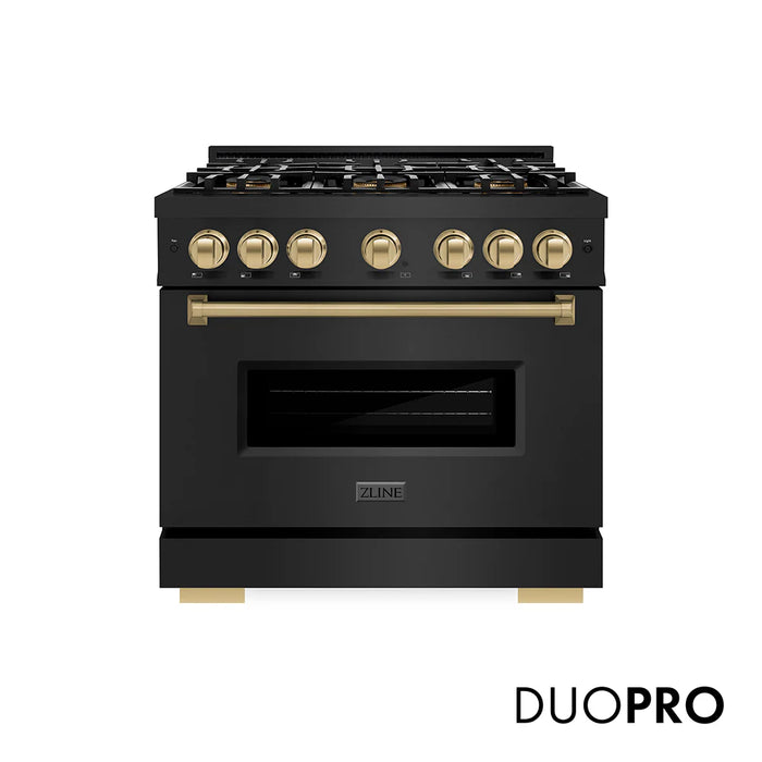 ZLINE Classic 36" Gas Range Black Stainless Steel PCGRBZ-36-CB