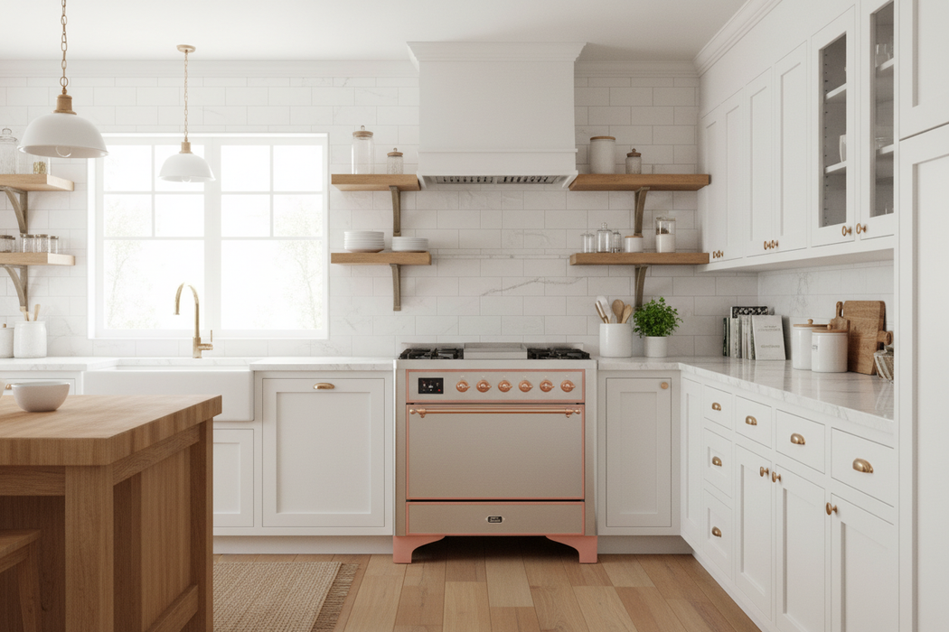 ILVE Majestic II 36" Dual Fuel Range Stainless Steel Copper Trim UM09FDQNS3SSP