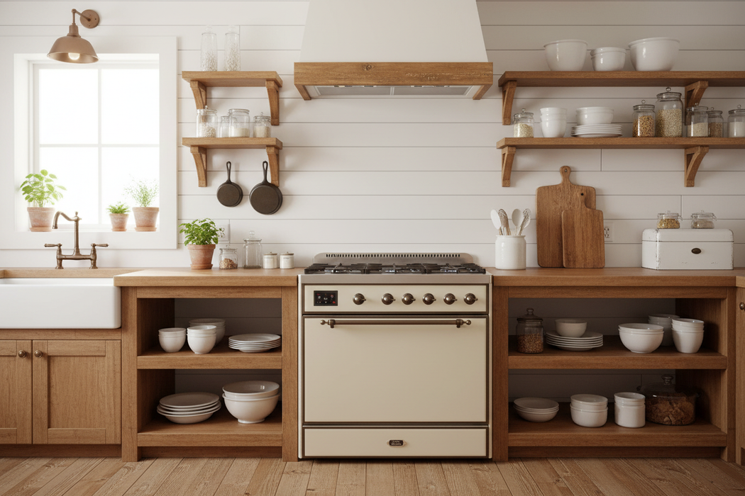 ILVE Majestic II 30" Induction Range Antique White Bronze Trim UMI30QNE3AWB