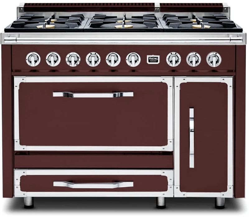 VIKING Tuscany Series 48" Dual Fuel Range, Kalamata Red TVDR4816BKA