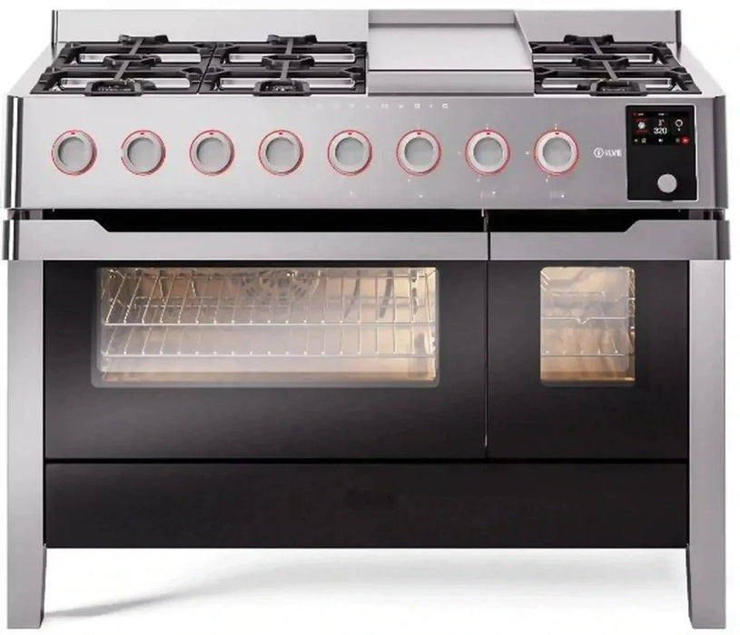 ILVE Panoramagic 48" Dual Fuel Range, Stainless Steel UPM12FDS3SS