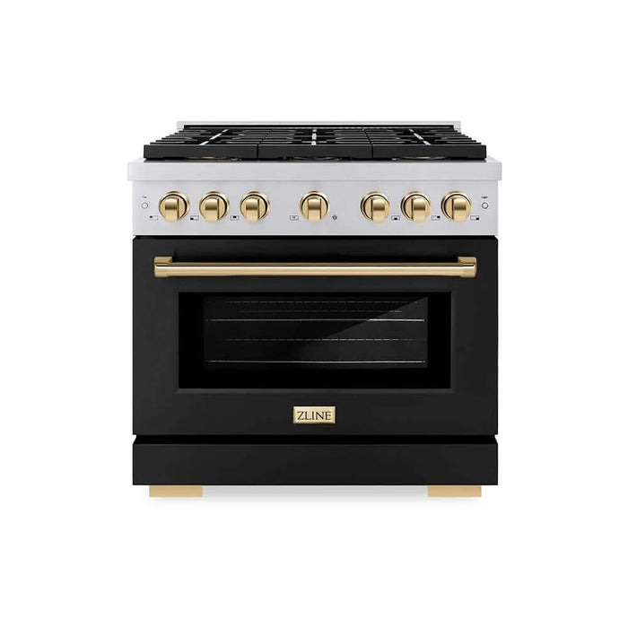 ZLINE 36" Paramount Gas Range DuoPro™ Cooktop, Convection Gas Oven PSGRZ-BLM-36-G