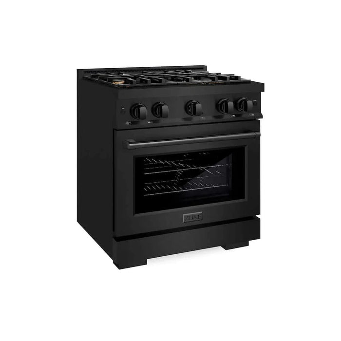 ZLINE 30" Select Gas Range Convection Gas Oven Black Stainless Steel Brass Burners HGRB-BR-30