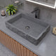 ALFI brand 24" Solid Concrete Chiseled Style Above Mount Vessel Sink ABCO24R