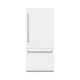 ZLINE 36" Built-In Bottom Freezer Refrigerator, Water Dispenser, Ice Maker, White Matte, Graphite Gray Interior GRBIT-WM-72