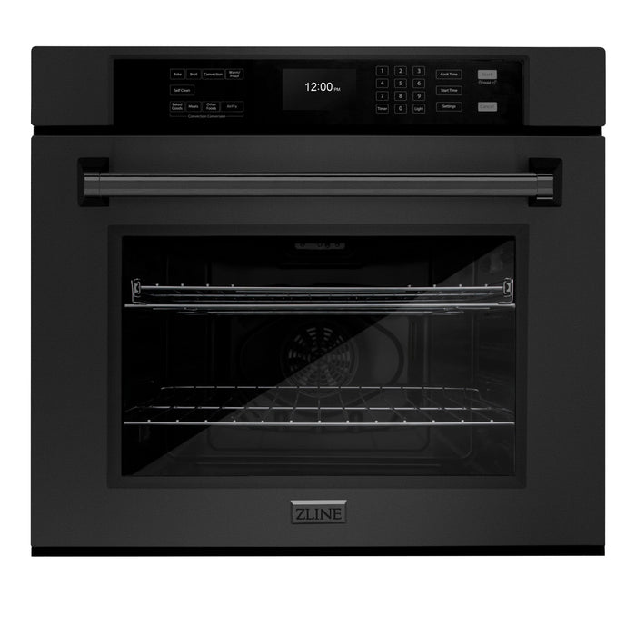 ZLINE 30 "Professional True Convection Single Wall Oven, Air Fry, Self Clean, Black Stainless Steel, WASB-30