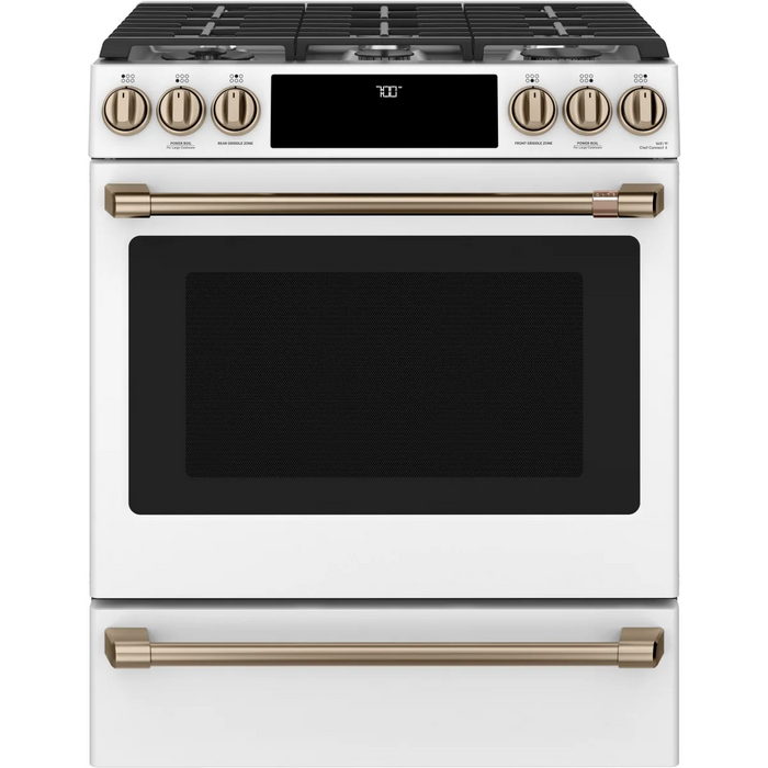 Cafe 30" Slide-In Gas Smart Range, CGS700P4MW2