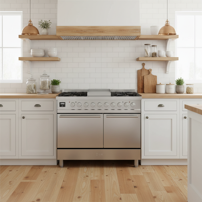 ILVE 40"Professional Plus Liquid Propane Dual Fuel Range, Stainless Steel UPD40FQMPSSLP