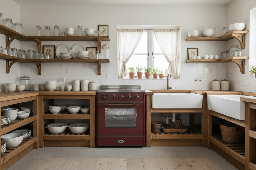 ILVE Majestic III 30" Induction Range, Burgundy, Burnished Trim UMIB30NR3BUB