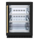 ZLINE 24" Touchstone 151 Can Beverage Fridge Black Matte Glass Door Gold RBSOZ-BLM-24-G